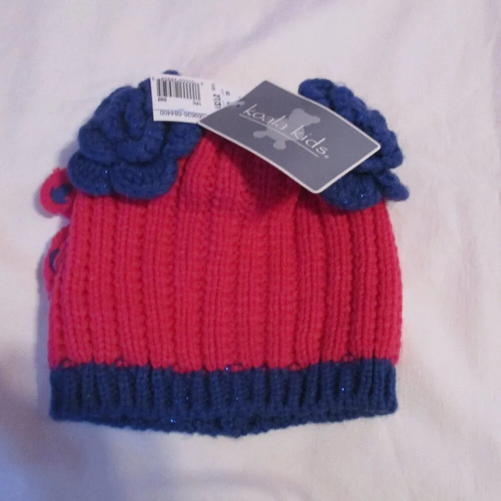 Winter Hat KOALA Kids w/ Blue Accents Mittens 2T/3T NWT